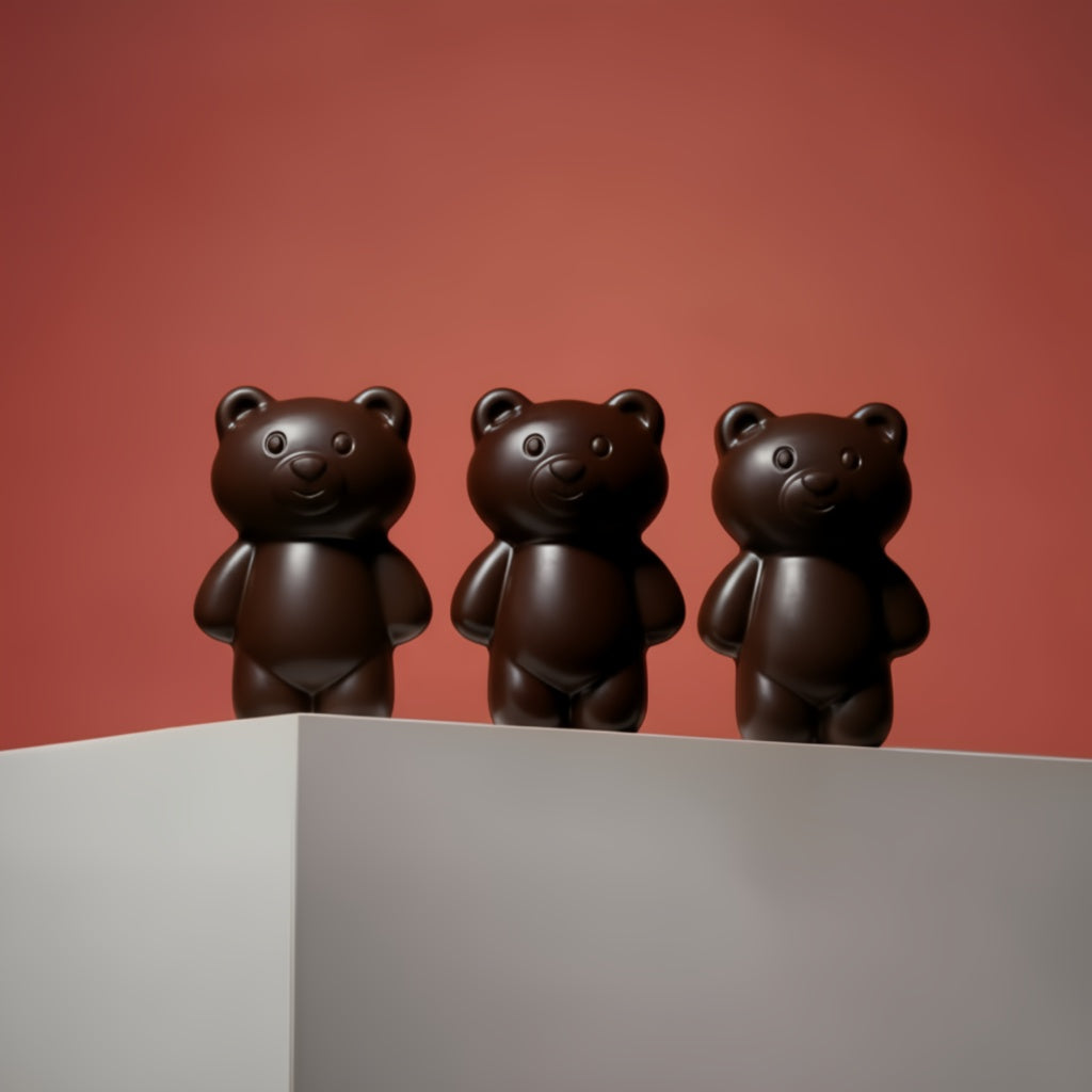 Oursons Chocolat Noir - 3 pièces